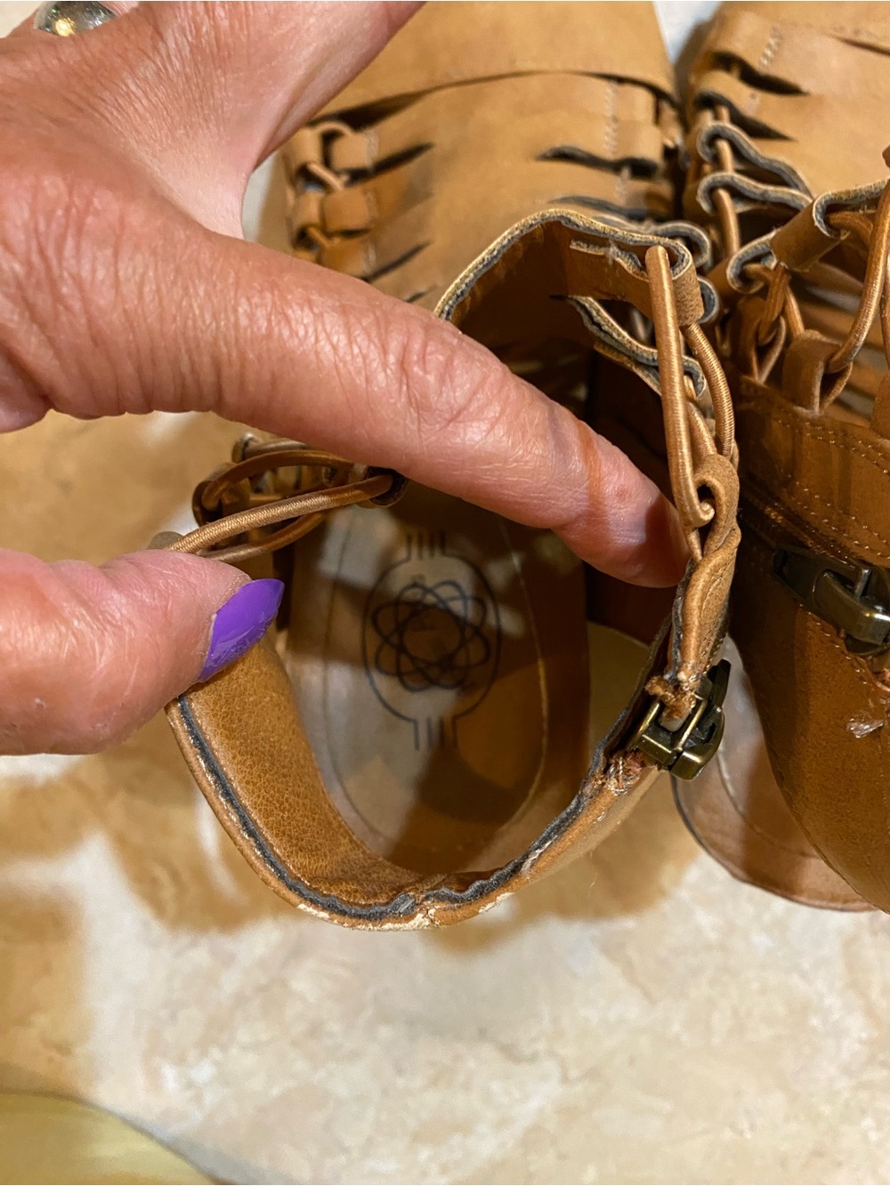 PIKOLINOS Tan Braided Cutout Peep-Toe Sandals - Picture 6 of 6
